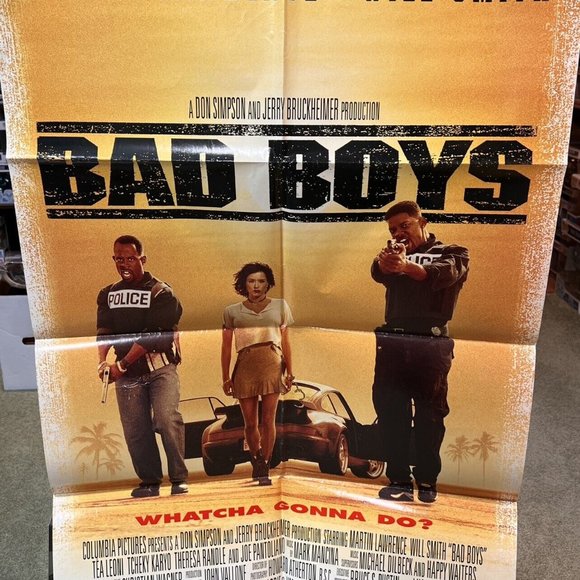 1995 “Bad Boys” ORIGINAL MOVIE POSTER 27” X 41” One Sheet DS Will Smith Double S - Picture 1 of 2